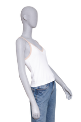 COURRÈGES US COTTON TANK TOP WHITE & BEIGE