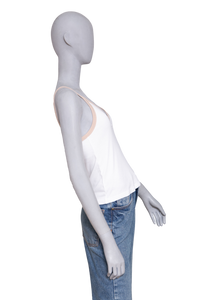 COURRÈGES US COTTON TANK TOP WHITE & BEIGE