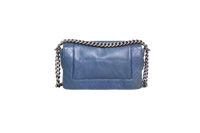 CHANEL BOY SHOULDER BAG LAMBSKIN BLUE