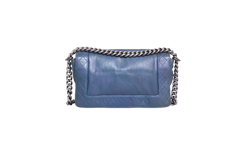CHANEL BOY SHOULDER BAG LAMBSKIN BLUE