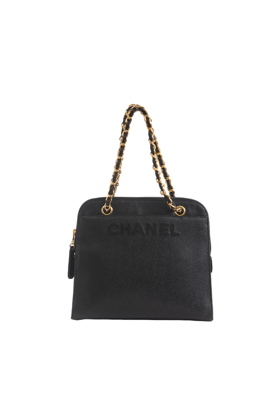 CHANEL SHOULDER BAG CAVIAR VINTAGE BLACK