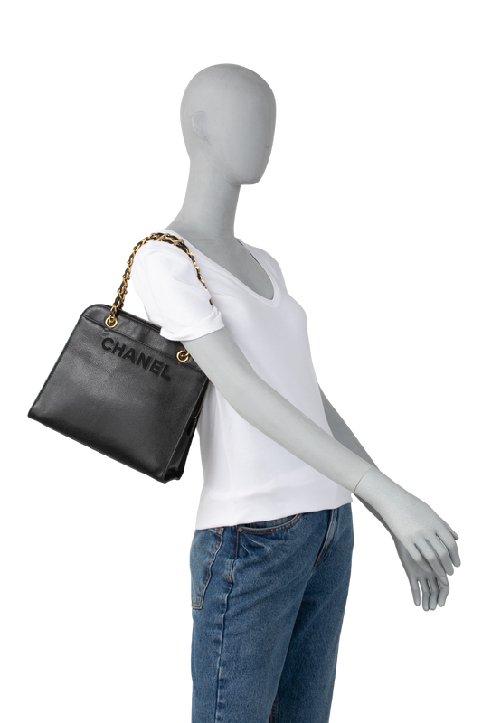CHANEL SHOULDER BAG CAVIAR VINTAGE BLACK
