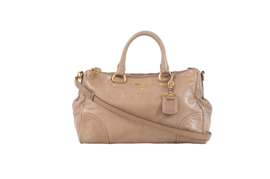 PRADA VITELLO SATCHEL BEIGE