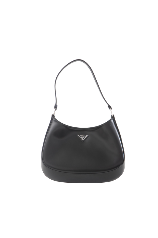 PRADA CLEO BLACK BRUSHED LEATHER