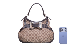 GUCCI QUEEN GG CANVAS SHOULDER BAG (VINTAGE)