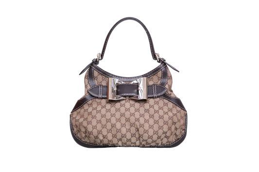 GUCCI QUEEN GG CANVAS SHOULDER BAG (VINTAGE)