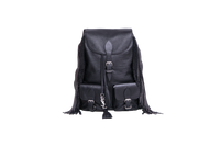 YSL FESTIVAL BACKPACK FRINGE LEATHER BLACK