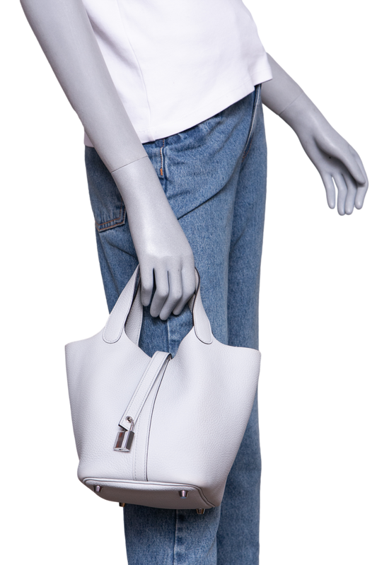 HERMÈS PICOTIN 18 LOCK CLEMENCE BLEU GLACIER GOLD HDWR