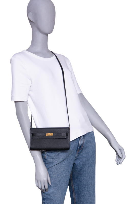 HERMÈS KELLY TO GO CHÈVRE MYSORE NOIR GOLD HDWR