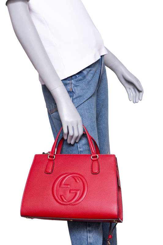GUCCI SOHO SATCHEL BAG RED