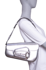 GUCCI HORSEBIT ASYMMETRIC SMALL METALLIC SILVER