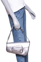 GUCCI HORSEBIT ASYMMETRIC SMALL METALLIC SILVER