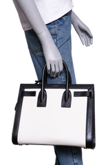 YSL SAC DE JOUR SMALL LEATHER BLACK/WHITE