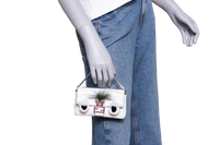 FENDI BAGUETTE MICRO MONSTER LEATHER WHITE