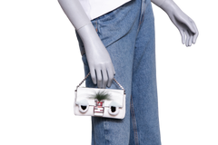 FENDI BAGUETTE MICRO MONSTER LEATHER WHITE