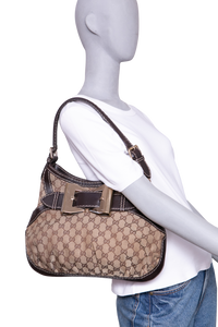 GUCCI QUEEN GG CANVAS SHOULDER BAG (VINTAGE)