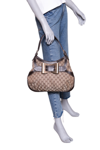 GUCCI QUEEN GG CANVAS SHOULDER BAG (VINTAGE)