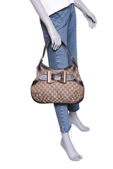 GUCCI QUEEN GG CANVAS SHOULDER BAG (VINTAGE)
