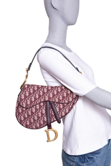 DIOR SADDLE OBLIQUE MEDIUM CANVAS WINE