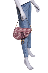 DIOR SADDLE OBLIQUE MEDIUM CANVAS WINE