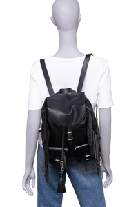 YSL FESTIVAL BACKPACK FRINGE LEATHER BLACK