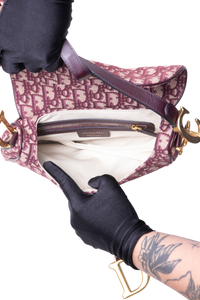 DIOR SADDLE OBLIQUE MEDIUM CANVAS WINE