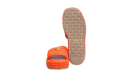 PRADA SANDAL FLAT PLATFORM IN RAFFIA ORANGE