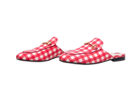 GUCCI MULE PRINCETOWN CHECK FABRIC SLIPPER
