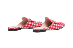 GUCCI MULE PRINCETOWN CHECK FABRIC SLIPPER