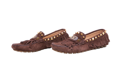 VALENTINO FASTAWAY DRIVER LOAFER IN CRUST LEATHER BROWN