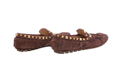 VALENTINO FASTAWAY DRIVER LOAFER IN CRUST LEATHER BROWN