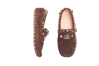 VALENTINO FASTAWAY DRIVER LOAFER IN CRUST LEATHER BROWN