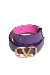 VALENTINO BELT V-LOGO REVERSIBLE PURPLE/PINK