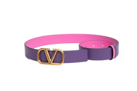 VALENTINO BELT V-LOGO REVERSIBLE PURPLE/PINK