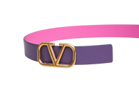 VALENTINO BELT V-LOGO REVERSIBLE PURPLE/PINK