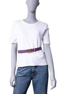 VALENTINO BELT V-LOGO REVERSIBLE PURPLE/PINK
