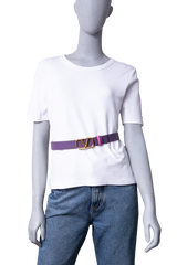 VALENTINO BELT V-LOGO REVERSIBLE PURPLE/PINK