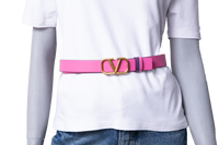 VALENTINO BELT V-LOGO REVERSIBLE PURPLE/PINK