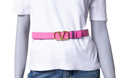 VALENTINO BELT V-LOGO REVERSIBLE PURPLE/PINK