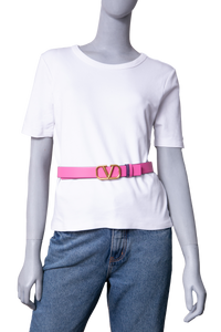 VALENTINO BELT V-LOGO REVERSIBLE PURPLE/PINK