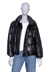 BRUNELLO CUCINELLI JACKET PUFFER LEATHER BLACK