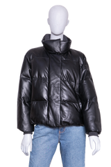 BRUNELLO CUCINELLI JACKET PUFFER LEATHER BLACK