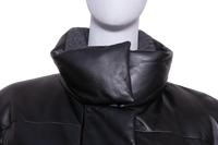 BRUNELLO CUCINELLI JACKET PUFFER LEATHER BLACK