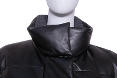 BRUNELLO CUCINELLI JACKET PUFFER LEATHER BLACK
