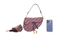 DIOR SADDLE OBLIQUE MEDIUM CANVAS WINE