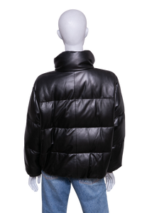 BRUNELLO CUCINELLI JACKET PUFFER LEATHER BLACK