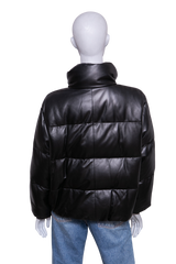 BRUNELLO CUCINELLI JACKET PUFFER LEATHER BLACK