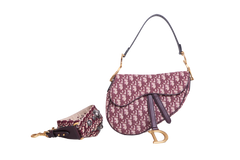 DIOR SADDLE OBLIQUE MEDIUM CANVAS WINE