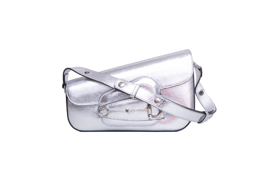 GUCCI HORSEBIT ASYMMETRIC SMALL METALLIC SILVER