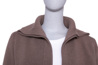 BOTTEGA VENETA BROWN COMPACT WOOL CARDIGAN GOLD HDWR